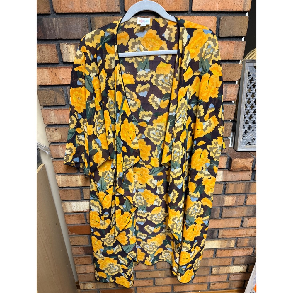 LuLaRoe Sheer Floral Shirley Kimono Wrap Cardigan